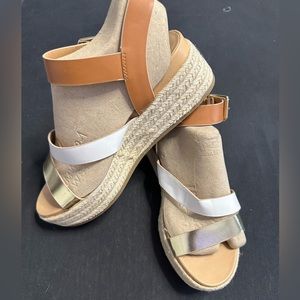 Brown & gold wedge Tommy Hilfiger sandals